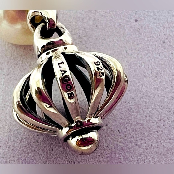 Lagos Caviar 8.5 mm Pearl Stud Drop Dangle Fluted Sterling silver Earrings .925 - Picture 5 of 13